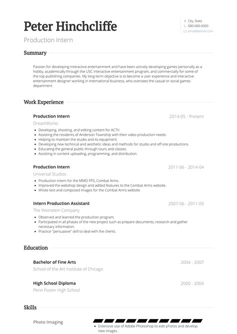 It is treated as the same. Production Intern - Resume Samples and Templates | VisualCV