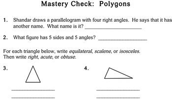 Polygons Th Grade Worksheets Individualized Math By Destiny Woods