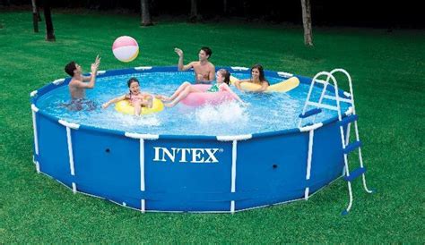 Tubular Swimming Pool 28231 Intex Outdoor Above Ground Polyester