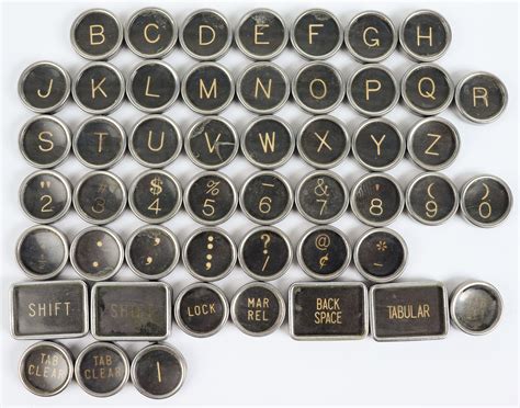 Typewriter Key Flat Back Vintage Antique Your Choice Black Etsy