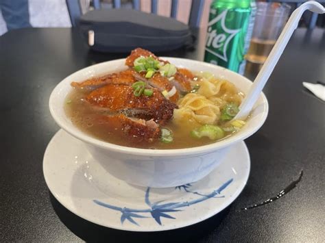 Peking Duck Noodle Soup With Pork And Shrimp Wontons Rfoodporn