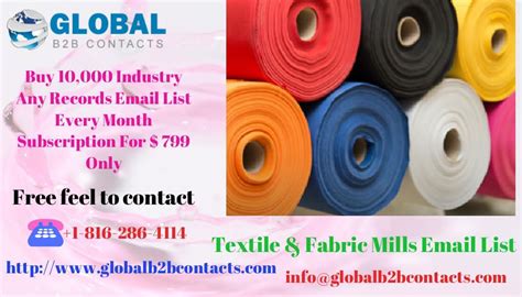 We are sure textile mail will be a useful tool for the individuals,companies,designers related to textile. Textile & Fabric Mills Email List | Business emails, Email ...