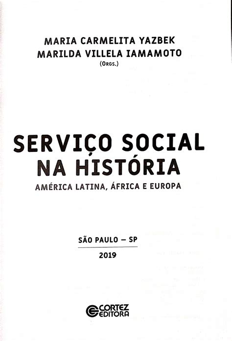 Servi O Social Na Hist Ria Am Rica Latina Frica E Europa Maria