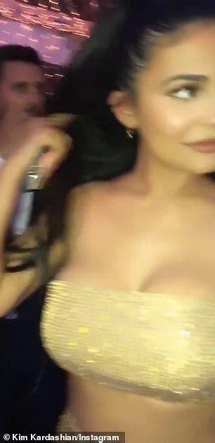 Kylie Jenner Sparkles In Nude Two Piece Gown As She Dances