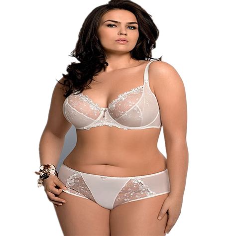 Plus Size Bra With Machine Embroidery Lace And Large Size For Fat Women
