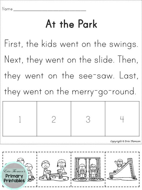 sequence stories worksheet