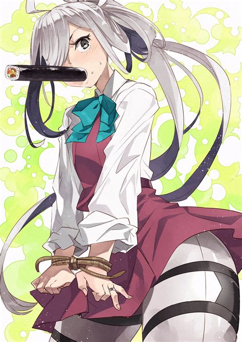 Safebooru 1girl Absurdres Ahoge Asashimo Kantai Collection Blush Bound Bow Bowtie Commentary
