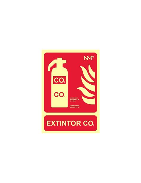 Señal Extintor Co2 Fotoluminescente Clase A Extintores Contra Incendios