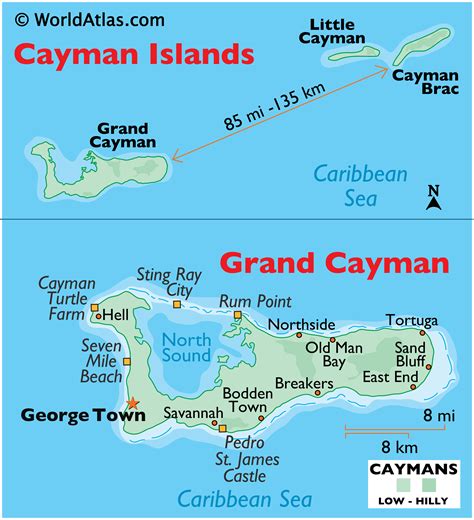 cayman islands map geography of cayman islands map of cayman islands