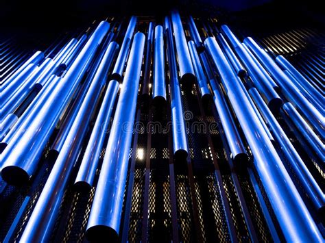 Pipe Organ At Organ Hall Of A Philharmonic Steel Tubes Of Pipe Organ