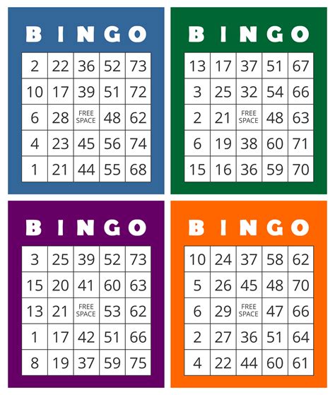 Printable Bingo Cards With Numbers Free Printable Bingo Cards Free