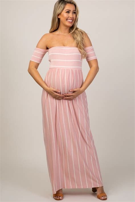 Pink Long Maternity Dresses For Baby Shower In Maternity Long