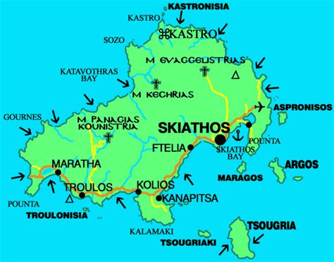 Mapa Ostrova Skiathos Ecko V Detailech