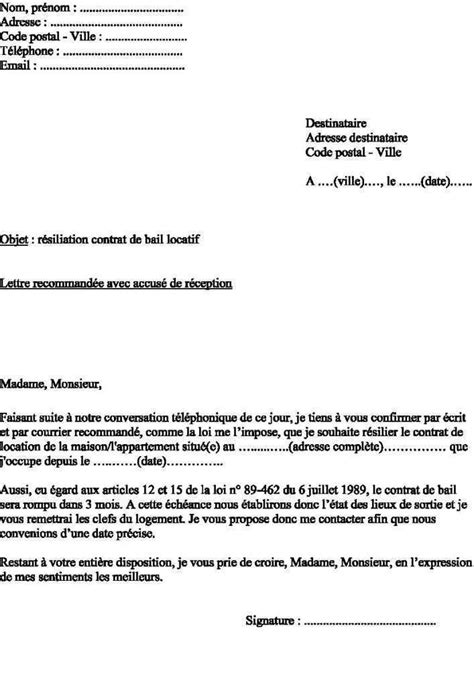 Modele de lettre type gratuit.de bail avec 3 mois de préavis. lettre type resiliation bail 3 mois preavis - Les lettres ...