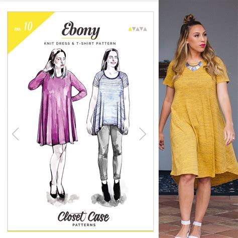 Ebony T Shirt And Dress Pattern Drapey T Shirt Pattern Closet Core