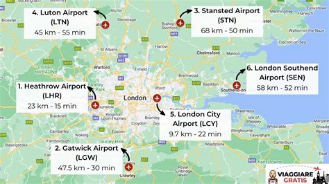 Aeroporti Di Londra Come Arrivare In Centro Mappa E Distanze