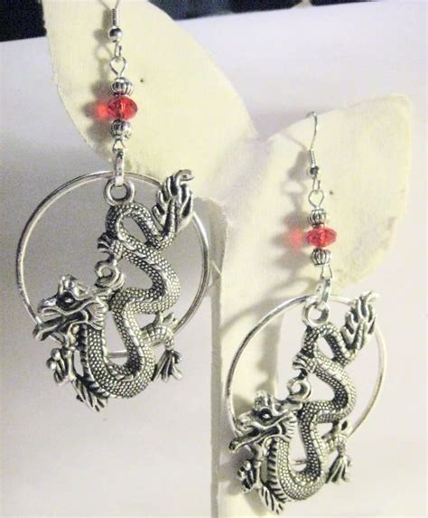 Chinese Dragon Hoop Earrings Hoop Earrings Heart Charm Bracelet