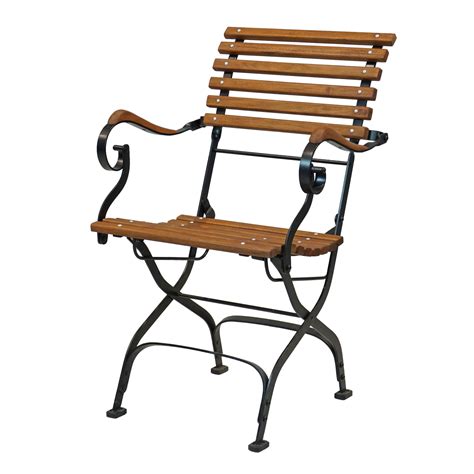 Nothing quite beats sitting back and relaxing in a comfy garden chair or a garden lounger, enjoying the sunshine, sipping a cup of tea and watching the world go by. French Provincial Iron and Teak Folding Outdoor Arm Chair - IronGate Garden Elements