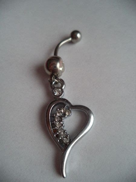 New Clear Gem Heart Belly Ring Surgical Steel With Images Body