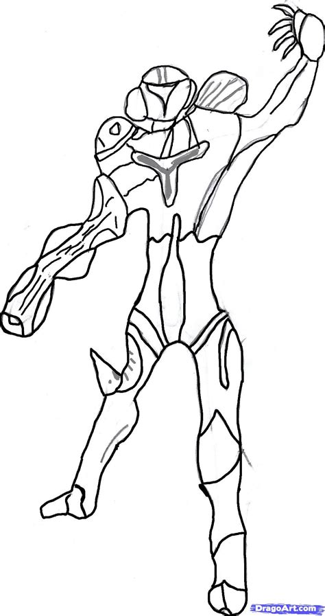 Metroid Coloring Page - Coloring Home
