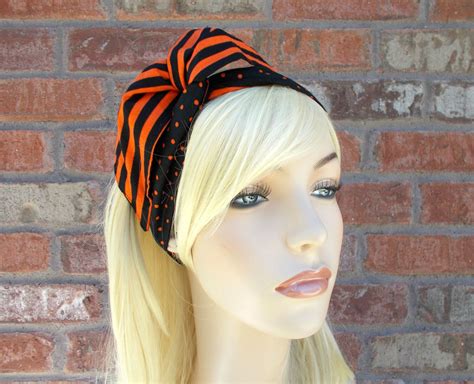 Halloween Headband For Adults Black Headband Orange Etsy Halloween