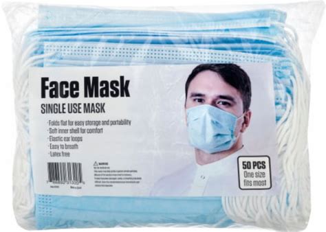 Mmg Brands Disposable Single Use Face Masks 50 Ct Smiths Food And Drug