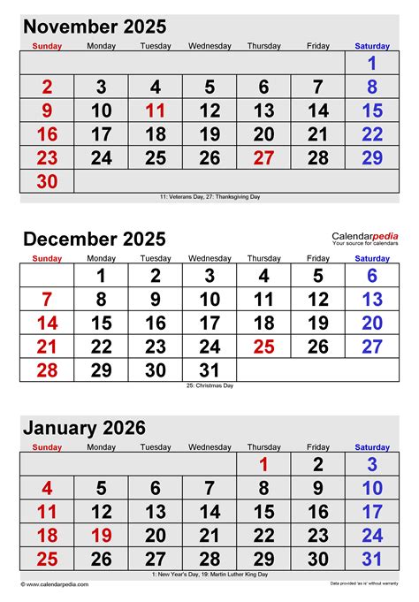 December 2025 Calendar Templates For Word Excel And Pdf