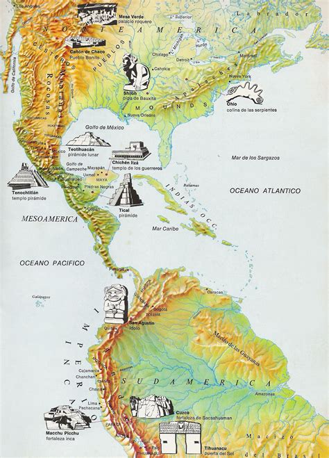 Mapa De Los Pueblos Y Civilizaciones Precolombinas Ancient Maps