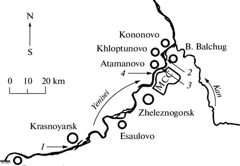 Schematic Map Of The Yenisei River Site With Sampling Points