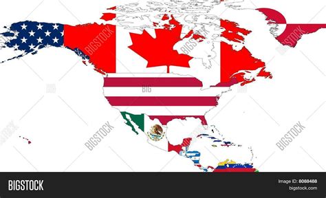 North America Map Flags Image And Photo Bigstock
