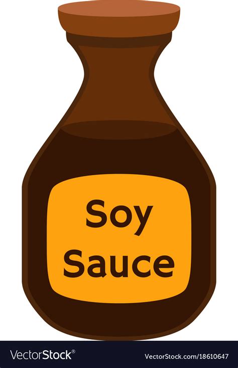 Soy Sauce Condiment Cartoon Flat Style Royalty Free Vector