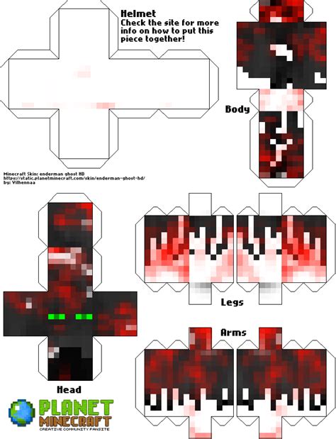 Minecraft Papercraft Enderman Template