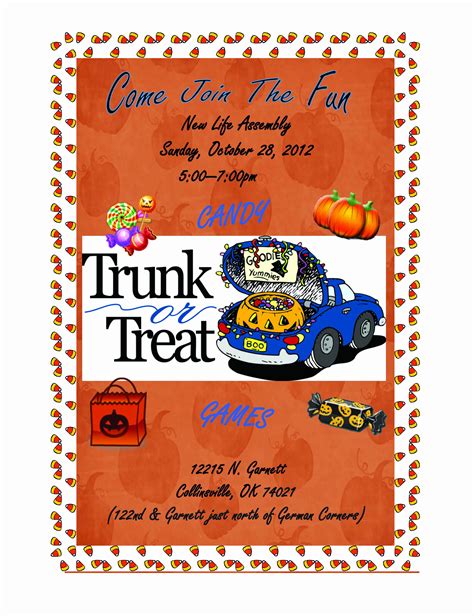 Trunk Or Treat Invitation Template Free Happy Trunking And Treating