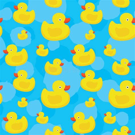 Seamless Background Pattern Yellow Rubber Ducks Stock Illustrations