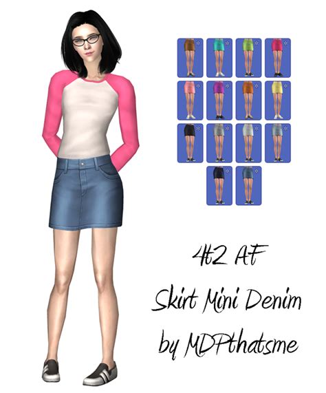 Mdpthatsme This Is For Sims 2 4t2 Af Skirt Mini Denim It Is