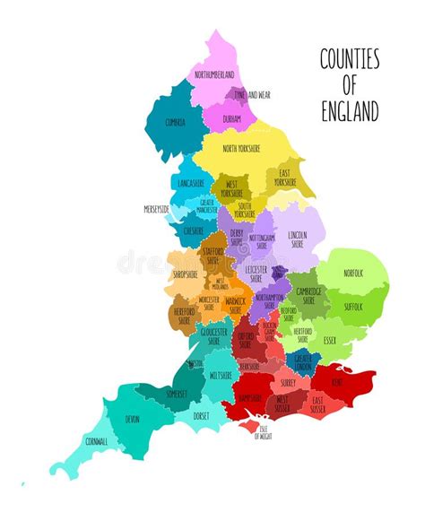 Hand Drawn Map Of England With Counties Colorful Hand Drawn Vector