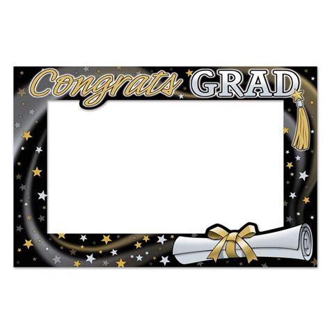 Club Pack Of 12 Gold And Black Graduation Photo Fun Frame Wall Decor 23