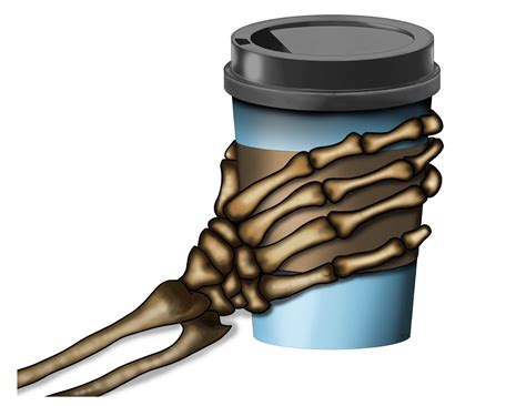 Skeleton Hand Holding Coffee Cup Decor Downloadable Print Etsy Canada