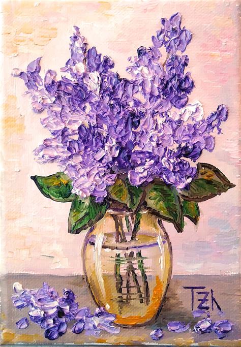 Original Lilac Painting Oil Impasto Painting Indoor Garden Etsy
