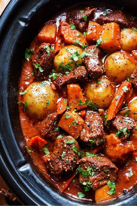 Slow Cooker Beef Stew Recipe With Butternut Carrot And Potatoes