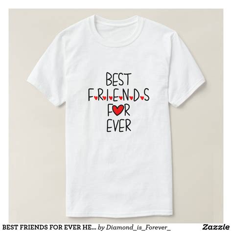 Best Friends For Ever Heart Love T Shirt Shirts Friends Shirt Best