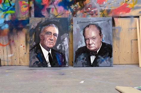 Winston Churchill And Franklin D Roosevelt Original Paintings Etsy