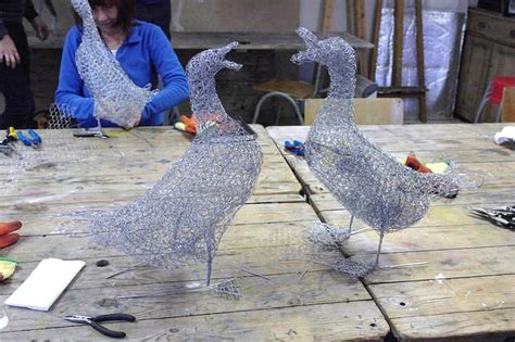 Chicken Wire Sculpture Hens Ducks Artison