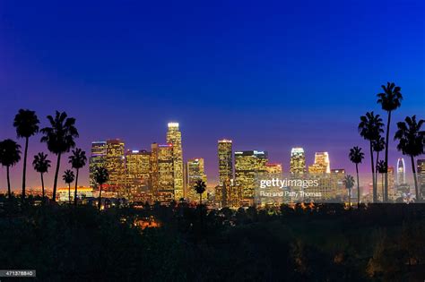 Skyscrapers Of Los Angeles Skyline Sunseturban Sprawl Ca