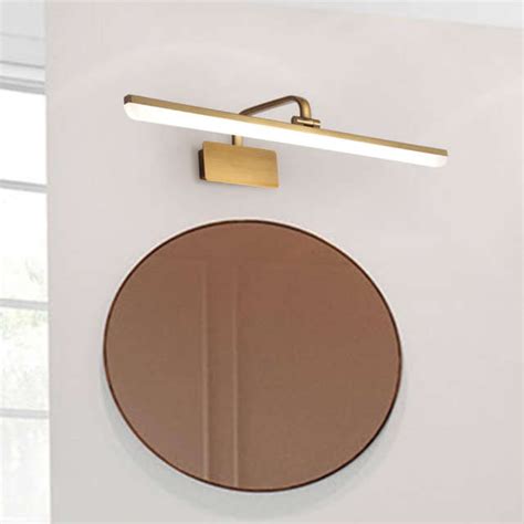 Mid Century Modern Style Armed Led Vanity Bathroom Light Bar Wall Sconce In Satin Gold