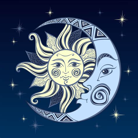 The Moon And The Sun Ancient Astrological Symbol