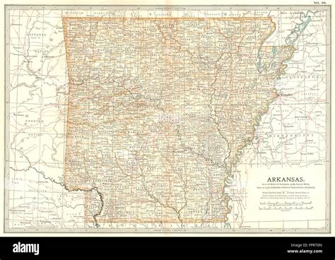 Arkansas State Map Showing Counties And Civil War Battlefieldsdates