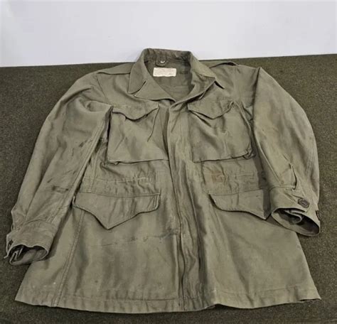 Ww2 Us Army Military M 1943 M43 Field Jacket Coat Size 34r Laundry