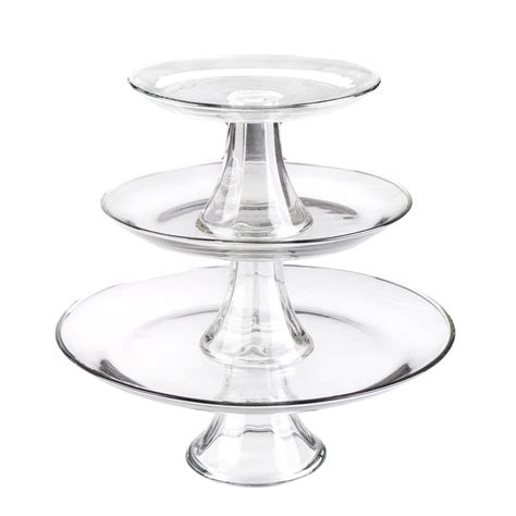 Tier Glass Cake Stand Vintage Classic Wedding Round Plate Serving