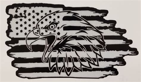 Reflective American Flag Bald Eagle Patriot America Vinyl